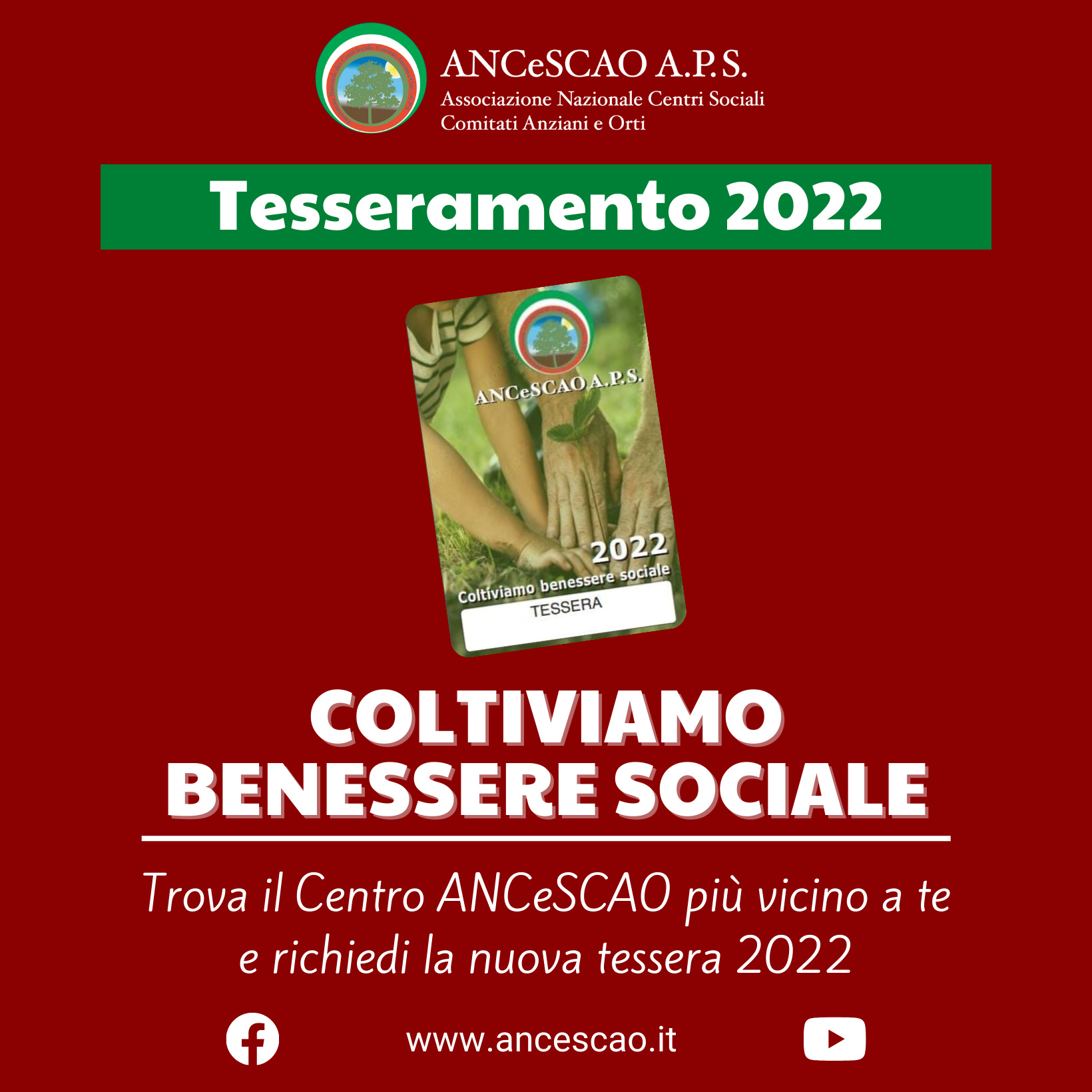 Tesseramento ANCeSCAO 2022 – Kit di comunicazione