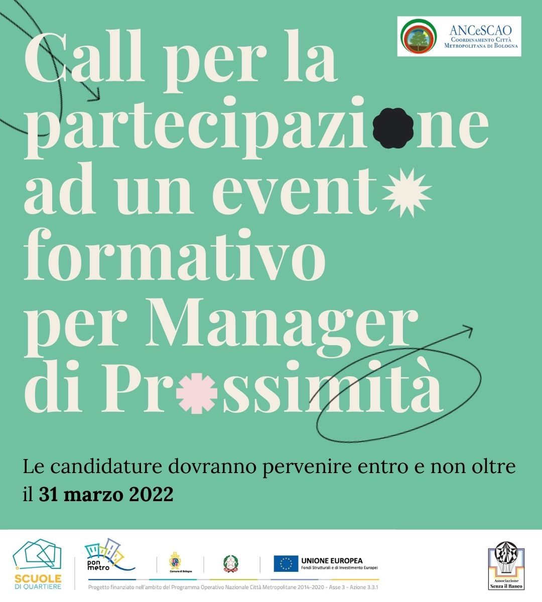 ANCeSCAO Bologna promuove una Call per un evento formativo per manager di prossimità